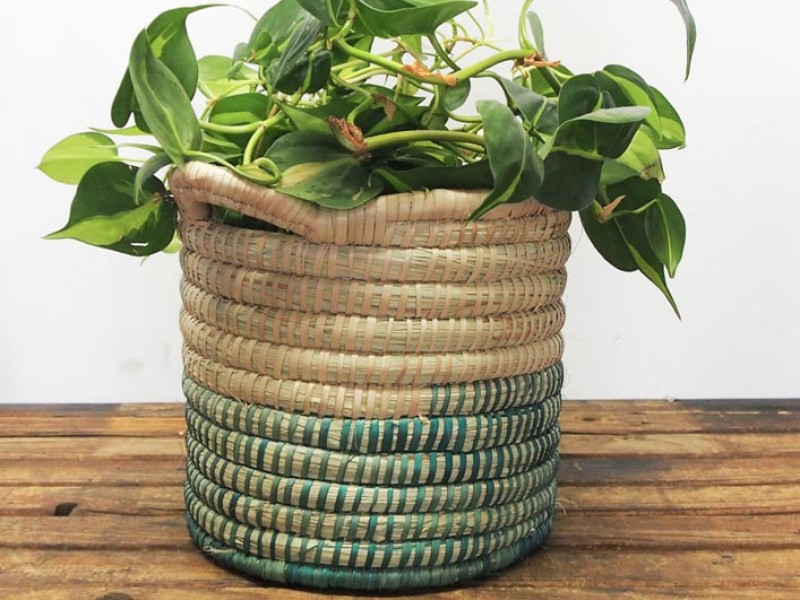 Malawi Basket - Small - Round Turquoise Malawi Basket - Small - Round Turquoise